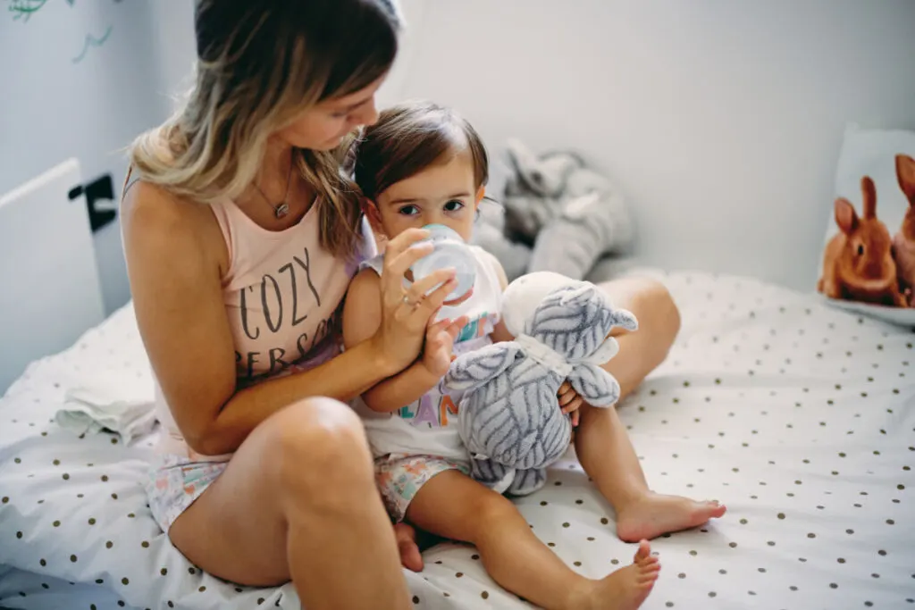 mom trying to cut back on drinks to stop diaper leaks at night