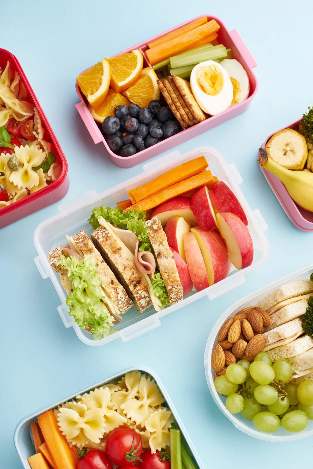 snacks for hospital bag packed neatly into Tupperware.