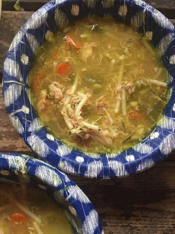 "best for breastfeeding" chicken soup in bowls on table